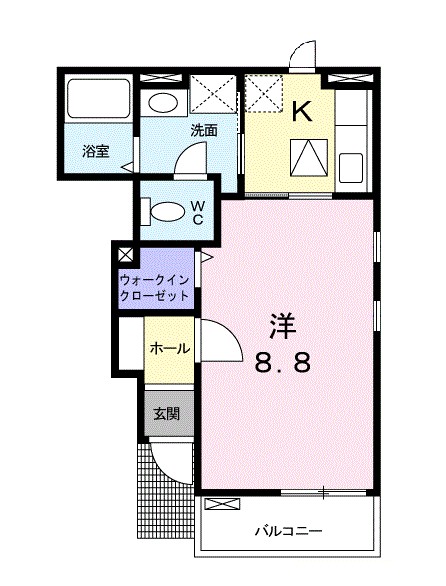 カルム中庭 102号室 間取り