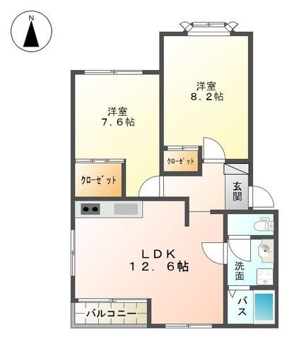 シャルマン湘南 A棟 0202号室 間取り