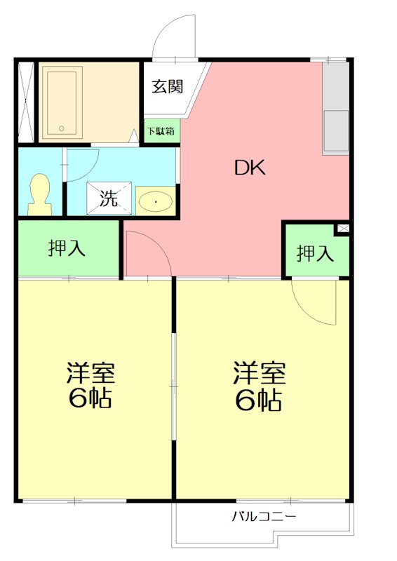 ヴィラ池の端 202号室 間取り