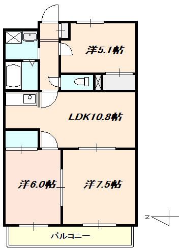 ラーク湘南 405号室 間取り
