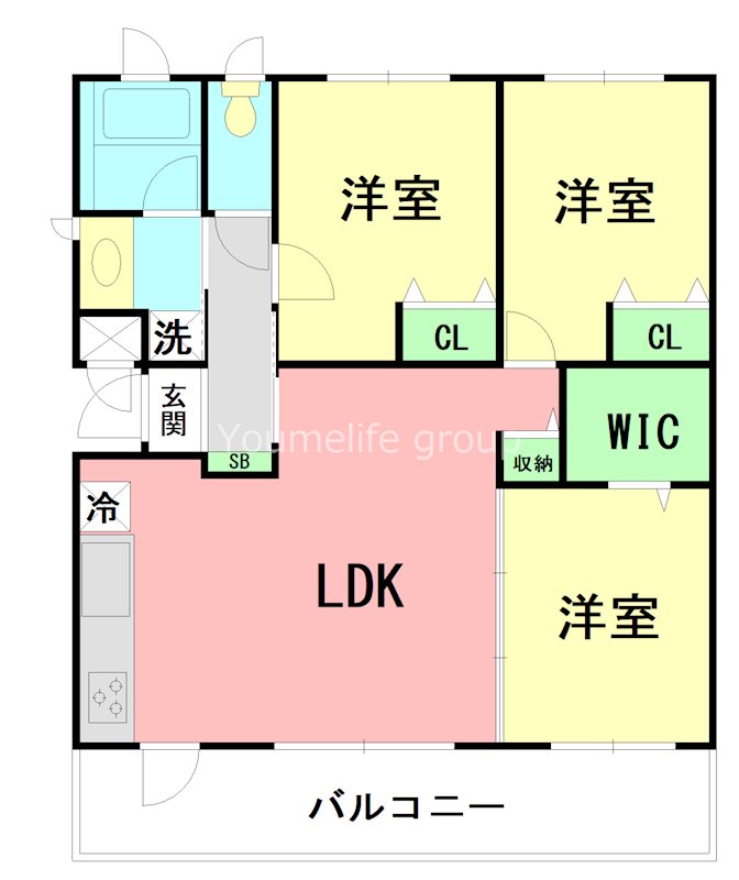 KENZO HAUS yokodai 106号室 間取り