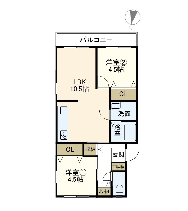 南戸塚スカイハイツ 201号室 間取り