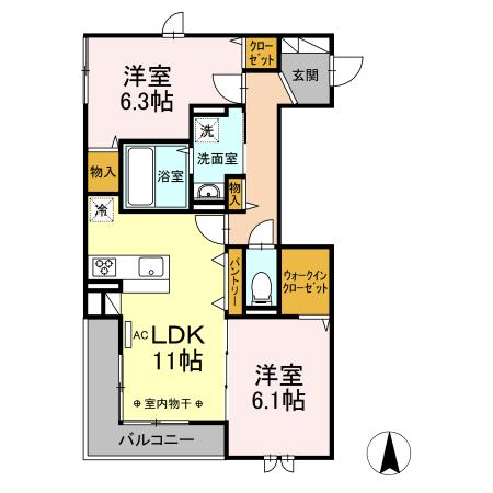 サンガーデン 302号室 間取り