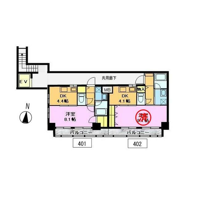 グラン・コスタ湘南弐番館 401号室 間取り