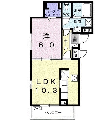 パルテール・キャトル 101号室 間取り