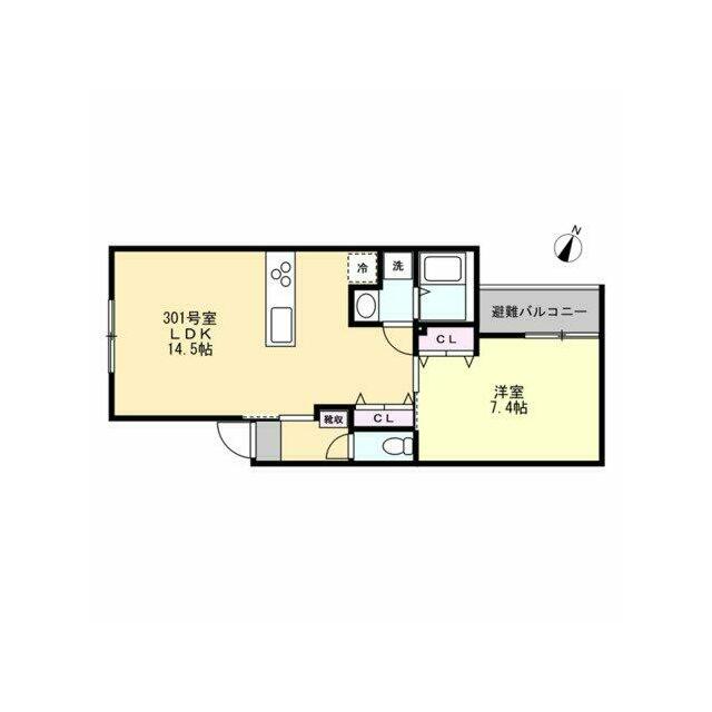 ベイルームコート辻堂 301号室 間取り