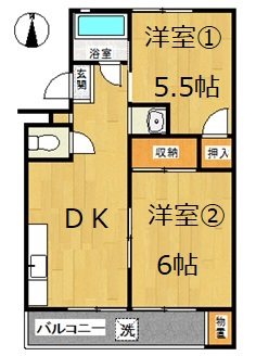 第一長沼ハイツ 201号室 間取り