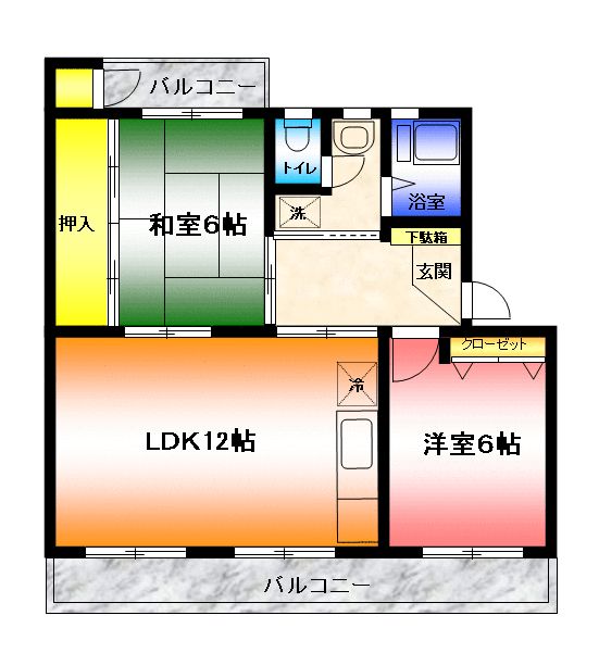 コーポ渡辺 202号室 間取り