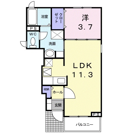 カルム・スターⅠ 101号室 間取り