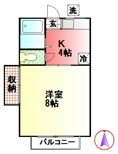 コーポあかつき 107号室 間取り