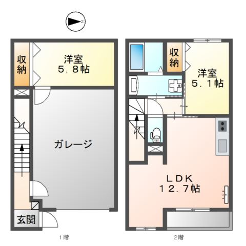 厚木市恩名新築ガレージハウス 間取り