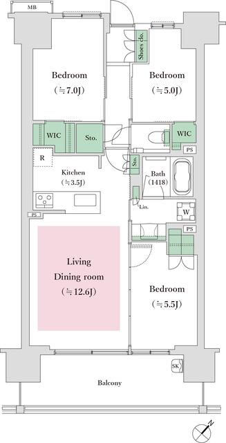 プレミスト本厚木 202号室 間取り
