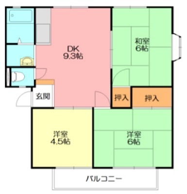 ハイツ田園A 203号室 間取り
