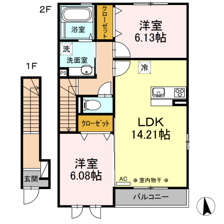 サニーウェル 205号室 間取り