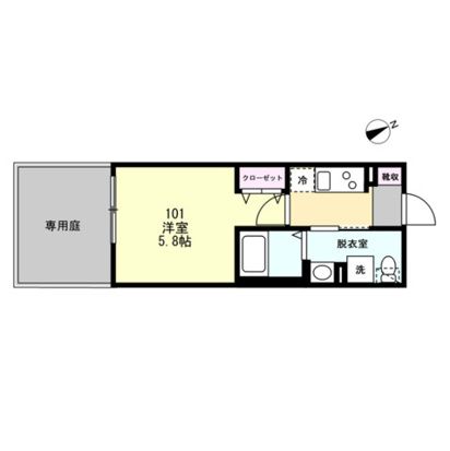 ジョーパレス鵠沼海岸 101号室 間取り