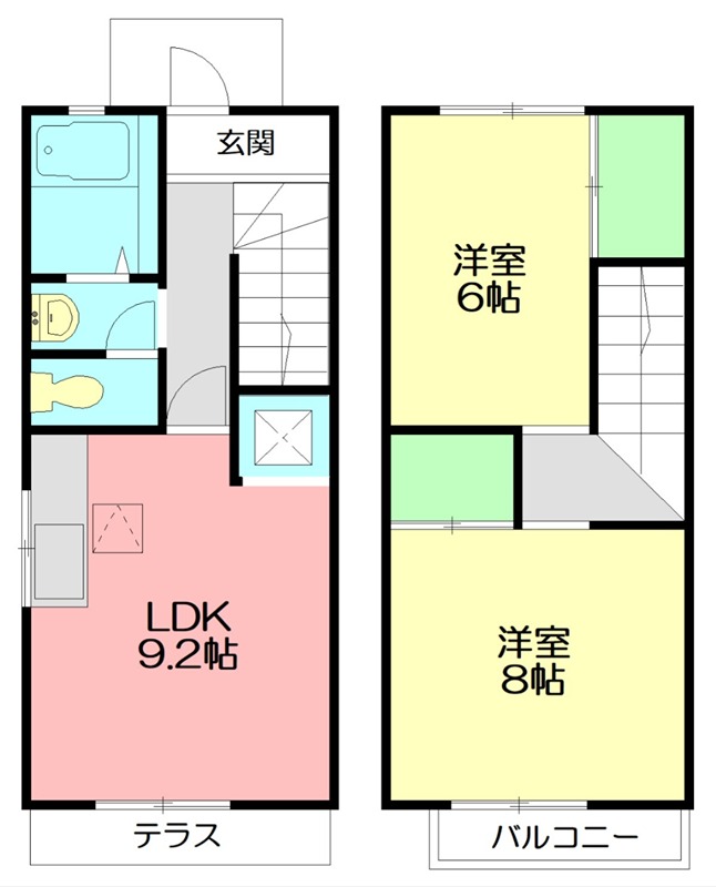 サンヒルズ峯尾Ⅱ 102号室 間取り