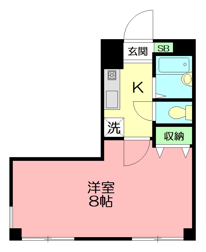 レインボーハイツ 208号室 間取り