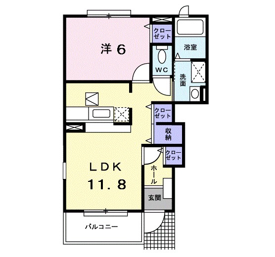 Ｙ．クルメン 103号室 間取り