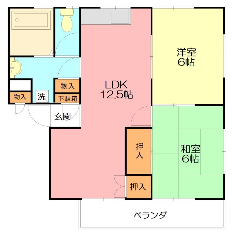 新倉ハイツ A-202号室 間取り