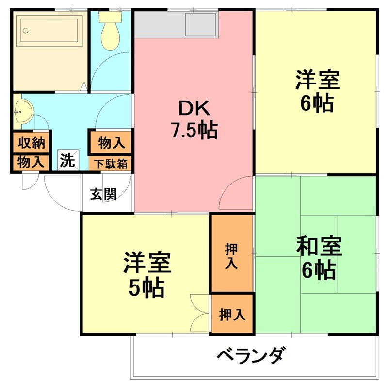 新倉ハイツ A-202号室 間取り