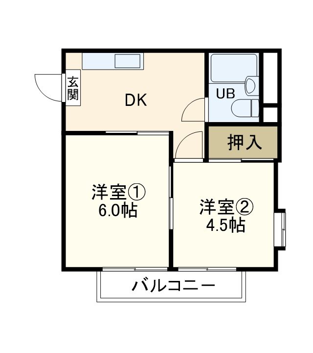 馬里邑コーポ 204号室 間取り