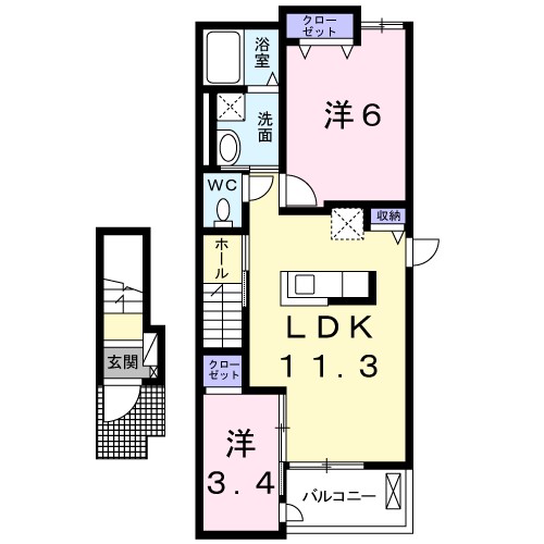 ボン・ボヌール 205号室 間取り