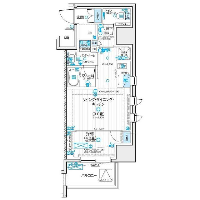 デュオステージ藤沢 1103号室 間取り