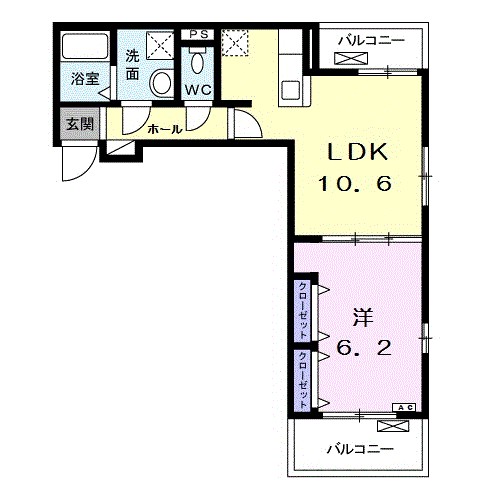ルミナス 303号室 間取り