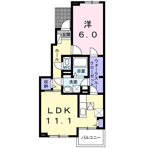 エスポワール 102号室 間取り