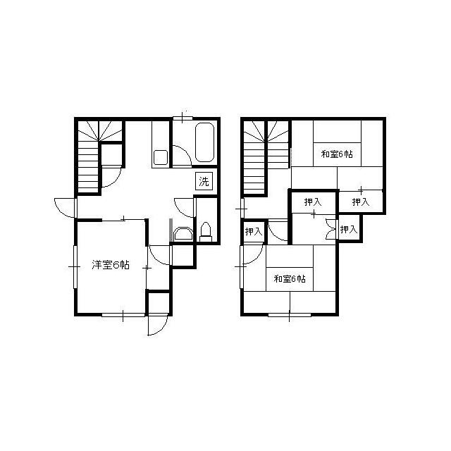コーポ西岡 1-2F号室 間取り