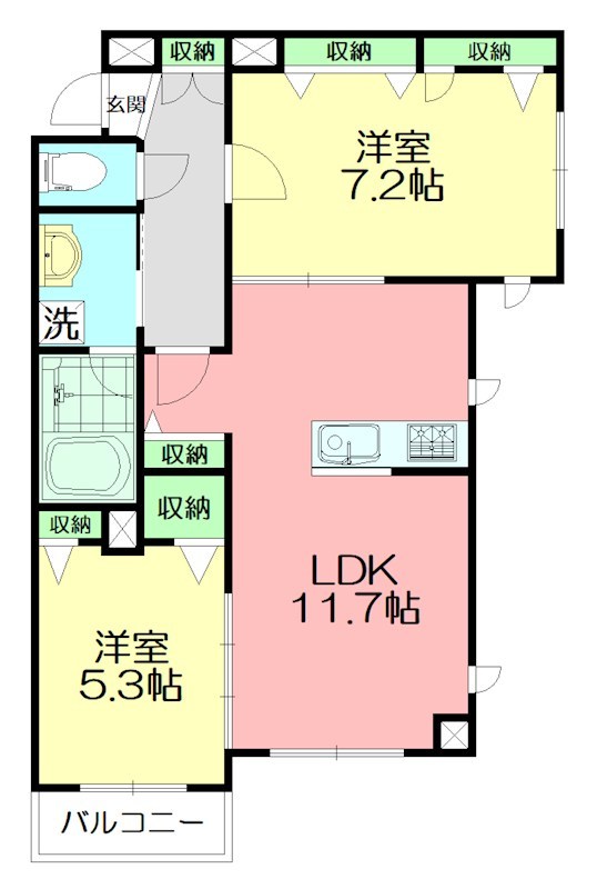 Ｇｒａｎｄ　ａｒｂｒｅ 203号室 間取り
