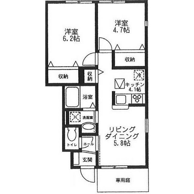 エルカーサ湘南（Ａ） 101号室 間取り