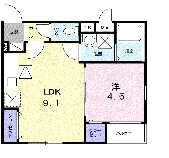 プリムローズM 101号室 間取り