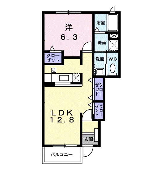 プラシード・M 103号室 間取り