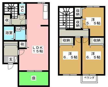 ウエストパレス E号室 間取り