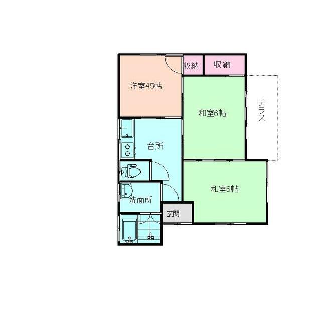 鳶尾青木貸家 間取り