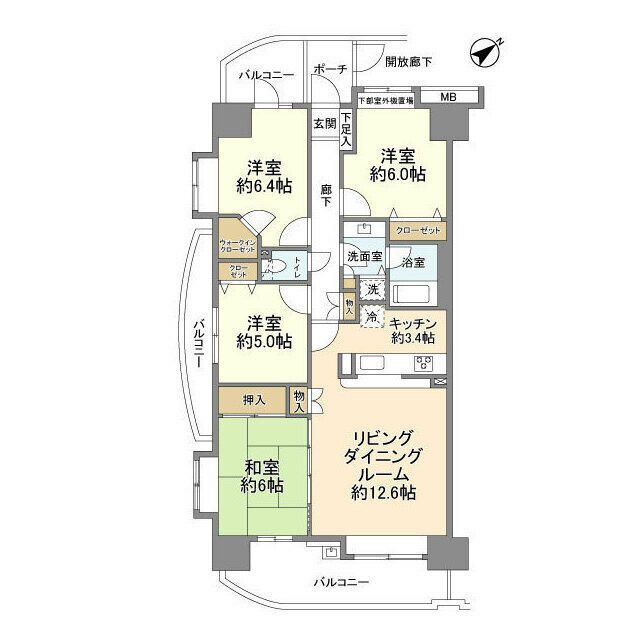 フォルスコート藤沢善行 701号室 間取り