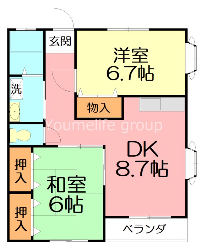 Kハイム壱番館 102号室 間取り