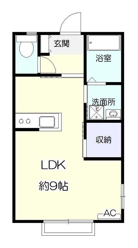 アズールGOTO 201号室 間取り