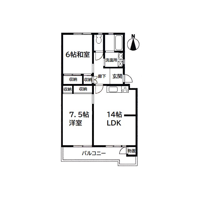 前田ハイツ 1442号室 間取り