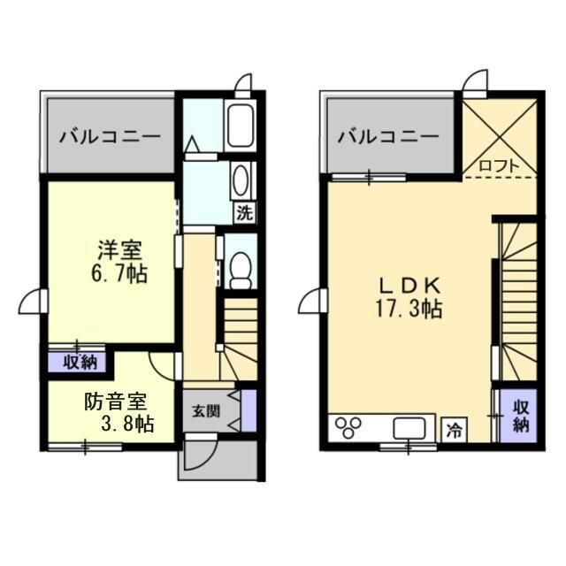 ハナミズキ 1号室 間取り