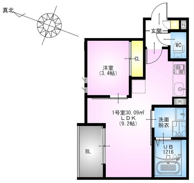 ＲＥＧＡＬＥＳＴ　藤沢本町 101号室 間取り