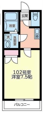 エルガラン 102号室 間取り