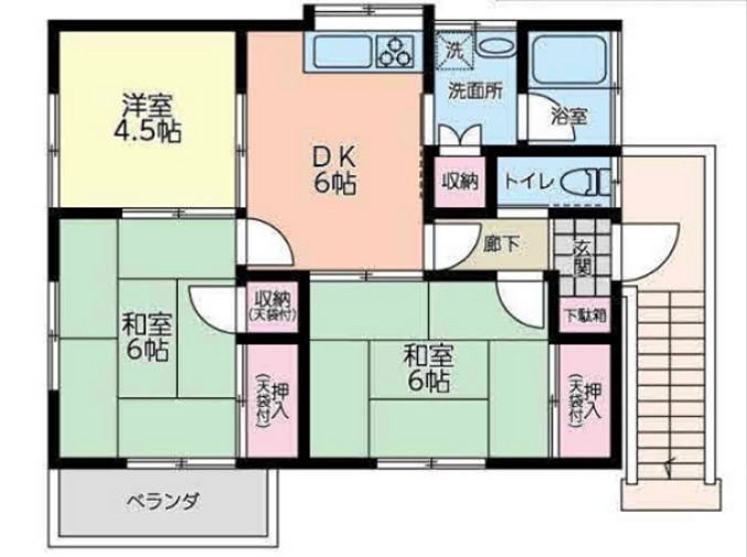 伏見鳶尾アパート 2号室 間取り