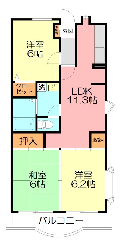 マローネ 206号室 間取り