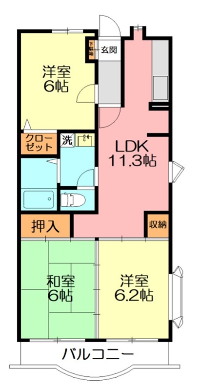 マローネ 206号室 間取り