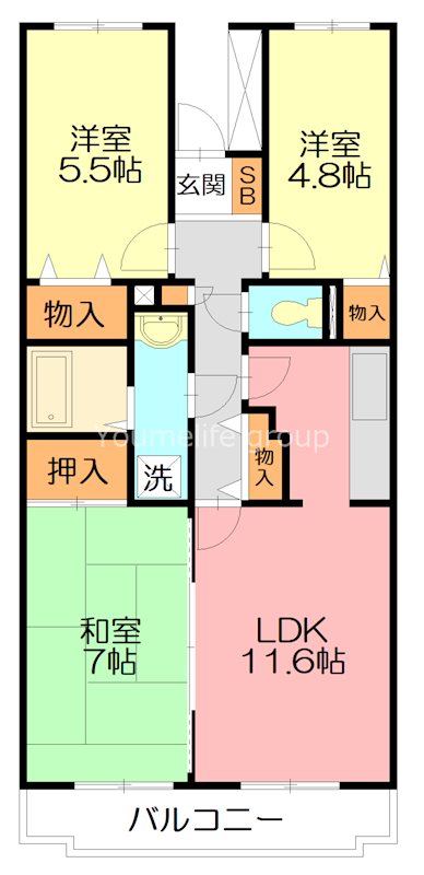 Bellevue参番館 205号室 間取り