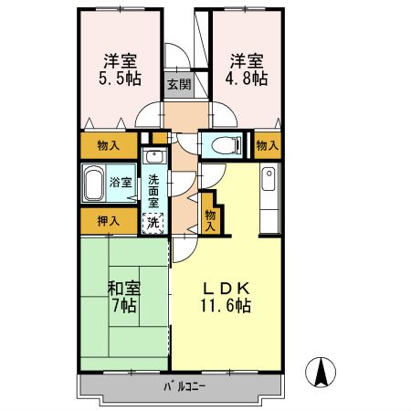 Bellevue参番館 302号室 間取り