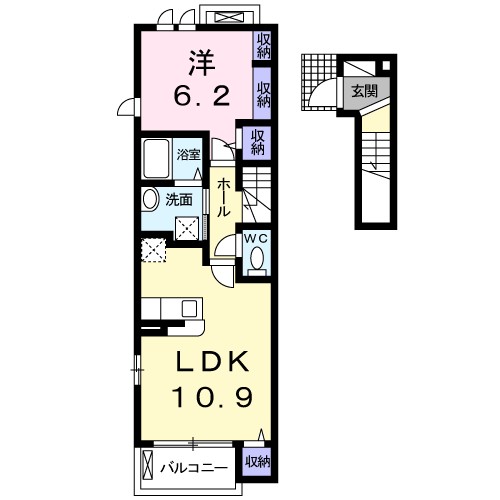 ポルト　ボヌール 205号室 間取り