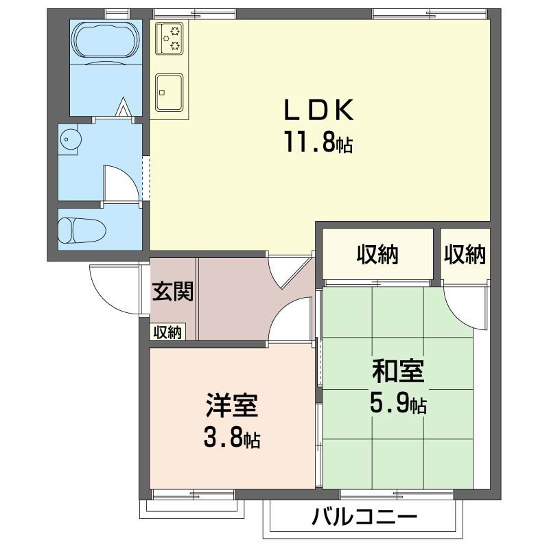 エクセルひかり 203号室 間取り
